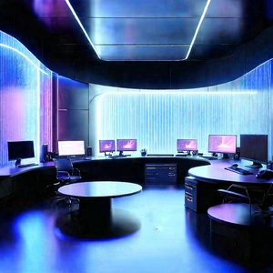 Futuristic Tech Startup Office With Image, There