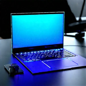 Laptop With Glowing Screen With Laptop Computer