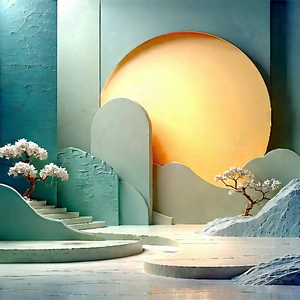 Abstract 3d Render: Minimalist Composition With Subtle Texture With Image, There