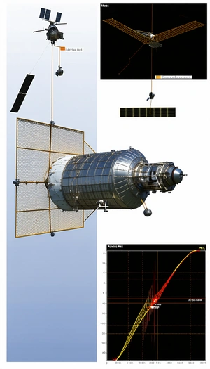 In The Image, There Is A Spacecraft With A Large Dome On Top, Which Is Likely A Satellite