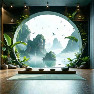 Lifestyle Commercial Photography: Wellness Scene With Meditation Space With Image, There