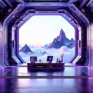 (futuristic:1.49) Tech Startup Office With Futuristic Room
