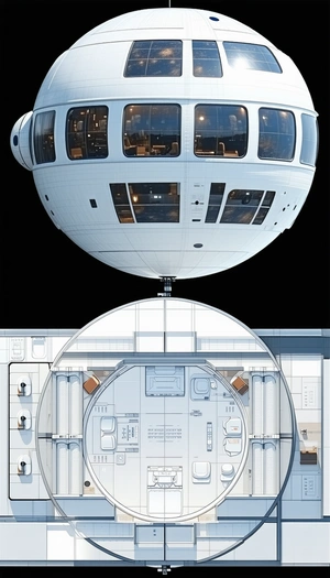computer-generated (CGI) drawing large white