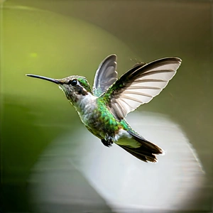 Nature Infographic Style: Hummingbird In Natural Habitat With Green White