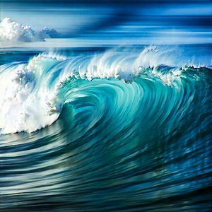 Abstract Fantasy Art: Abstract Interpretation Of Wave Motion With Large Wave