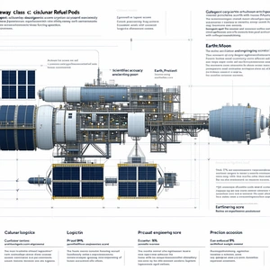 The Image Is A Diagram Of A Space Station, Showing The Various Components And Their Functions