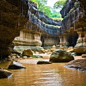 Nature Editorial Photography: Rock formation in rainy season