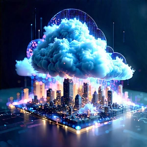 Cloud Computing Visualization With Large, Colorful