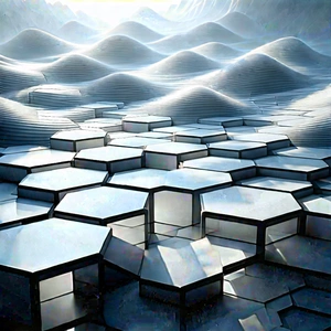 Abstract Long Exposure Photography: Hexagonal Pattern With Translucent Layers With Image, There
