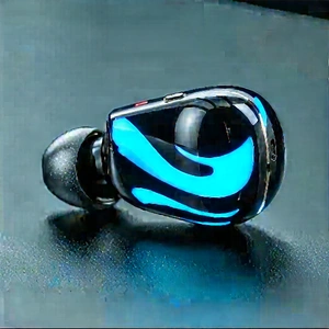 Wireless Earbuds With Digital Artwork With Pair Blue