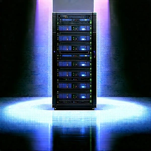 Server Rack With Holographic Projection With Large Black
