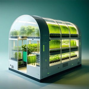 A Large, White, And Glass-enclosed Structure That Houses A Variety Of Plants