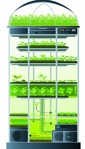 A Large, Multi-tiered Greenhouse Filled With Various Plants