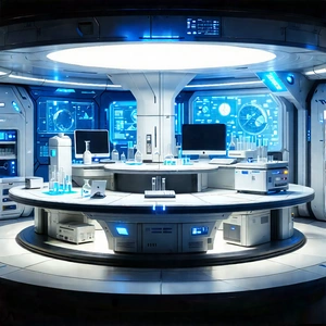 Futuristic Research Laboratory With Futuristic Setting,