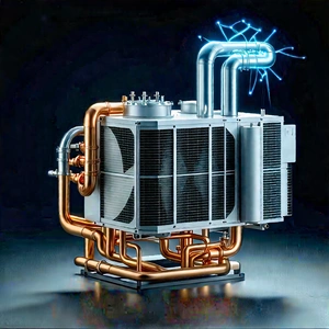 Close-up Of Cooling System With Large Metal