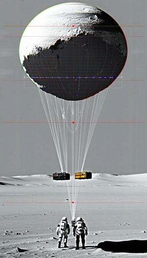 A Large Black Sphere, Possibly A Planet Or A Moon, Floating In The Air