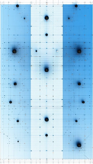 The Image Is A Blue And White Artistic Representation Of A Computer Circuit Board