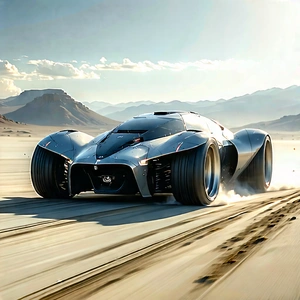 Tech Matte Painting: Automotive Technology In Field Deployment With Futuristic Driving