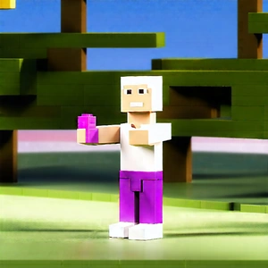 Lifestyle Voxel Art: Parent enjoying outdoor recreation
