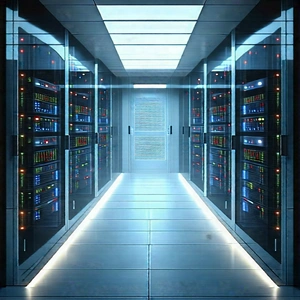 Futuristic Server Room With Image, There