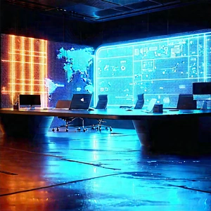 Futuristic Tech Startup Office With Large Room