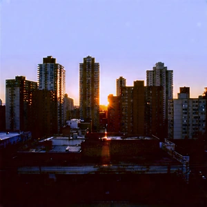 Urban Commercial Photography: Cityscape Of Downtown District During Sunset With Captures Beautiful