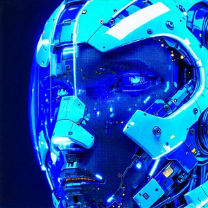Robot with blue light (glow:1.2)