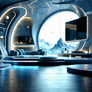 (futuristic:1.13) Smart Home With Image, There