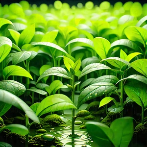 Agricultural Technology In (modern:1.39) Laboratory With Lush Green