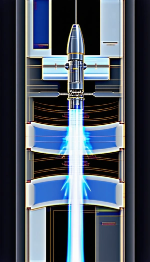 A Blue And White Light Is Coming Out Of A Tube