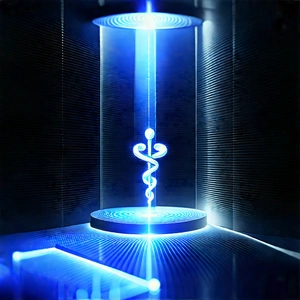 Healthcare Technology In Tech Office With Blue White