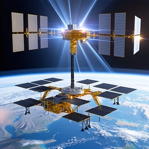 A Large Space Station With A Dome-shaped Structure On Top