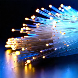 Close-up Of Fiber Optic Cables With Close-up Blue