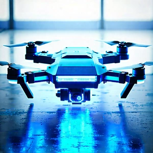 Drone With Glowing Screen With Blue Drone
