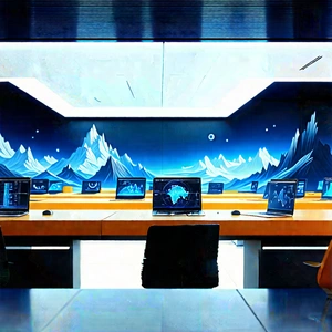 Futuristic Tech Startup Office With Image, There
