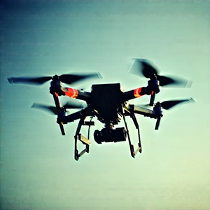 Drone With Digital Artwork With Black White