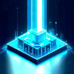 Futuristic Tech Startup Office With Blue White