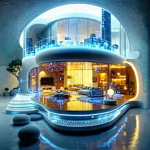 Futuristic Smart Home With Large, Modern