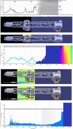 The Image Is A Series Of Four Graphs, Each Showing A Different Aspect Of A Crane