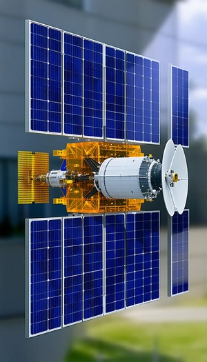 A Space Shuttle Is Docked With A Space Station, And The Two Are Connected By A Long Tube