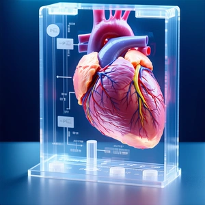 A Heart Is Displayed In A Clear Plastic Case, Showcasing Its Intricate Structure