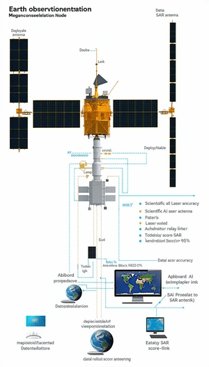 The Image Is A Diagram Showing The Various Components Of A Spacecraft