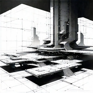 (futuristic:1.35) Tech Startup Office With Image, There