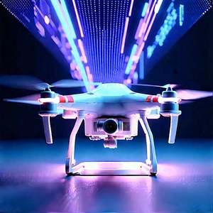Drone With Streaming Content With White Drone