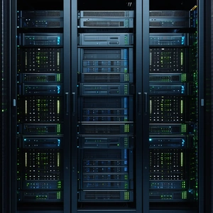 Tech Unreal Engine: Server rack with data streams