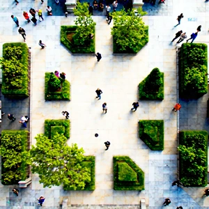 Urban Aerial Photography: Public square with sightseeing
