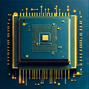 Close-up of microprocessor