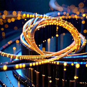Close-up of fiber optic cables