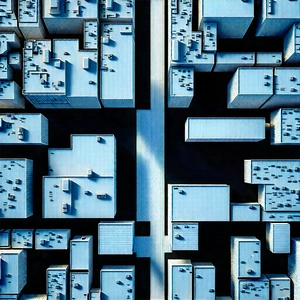 Urban Commercial Photography: Aerial view of city blocks
