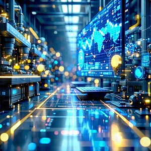 Financial Technology In Manufacturing Facility With Image, There